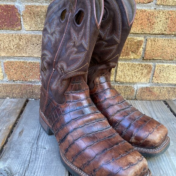 Double-H Boots Men's Size 8.5 Wide Roper Western Cowboy Leather Designer Boot - Picture 4 of 13